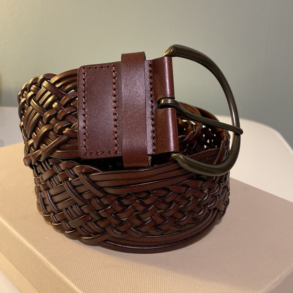 3/$30 mix and match dark brown woven leather belt